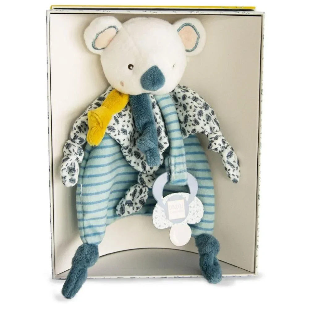DouDou Et Compagnie Paris Yoka the Koala Blanket with Pacifier Holder